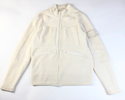 Stone Island 2017 Khaki Wool Zipped Ghost Piece Jumper - Small